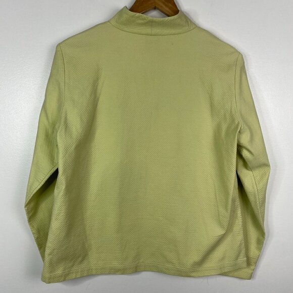 Eileen Fisher Full Zip Collared Lightweight Textured Jacket Yellow Green M - Picture 3 of 3